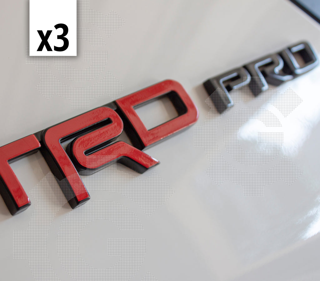AutoTattoo Red TRD Tailgate Nameplate Emblem For Tacoma V6 – OEM ABS Direct Fit